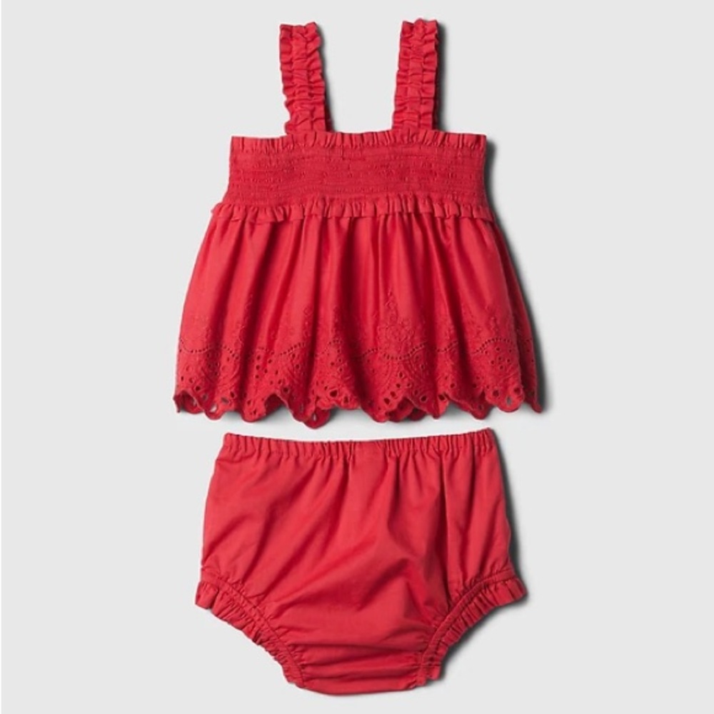 Baby Eyelet Two-Piece Outfit Set (12-18 Months)